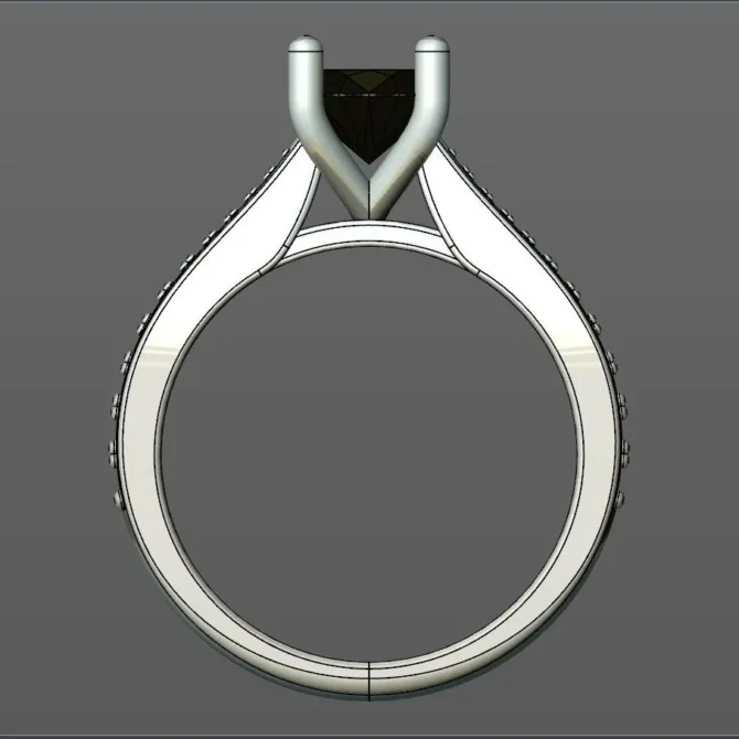 Custom made round cut diamond side stone engagement ring SB5172 quick image 03