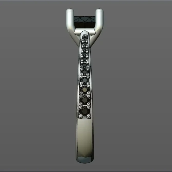 Custom made round cut diamond side stone engagement ring SB5172 quick image 04