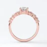 Custom made unique round cut and baguette 18k rose gold side stone engagement ring sb5221 image 01
