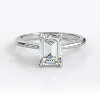 SR1019 18k white gold emerald cut diamond solitaire engagement ring image 1 from bespoke diamond
