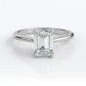 SR1019 18k white gold emerald cut diamond solitaire engagement ring image 1 from bespoke diamond