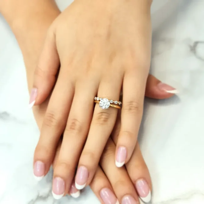 4 claw classic solitaire engagement ring on hand sr138 made in Ireland -6