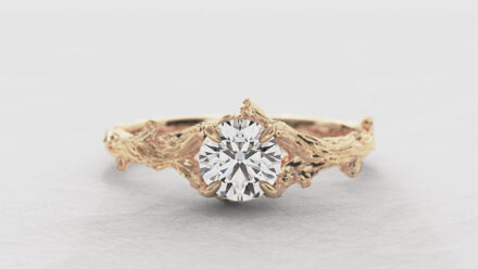 Unique Irish Oak twig style diamond ring CSR1007