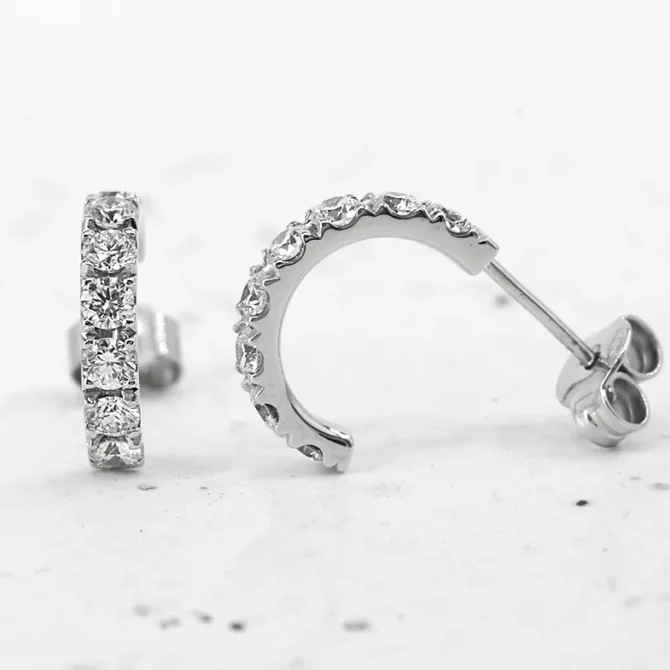 0.80ct hoop style lab grown diamond earrings Dublin BERO-6
