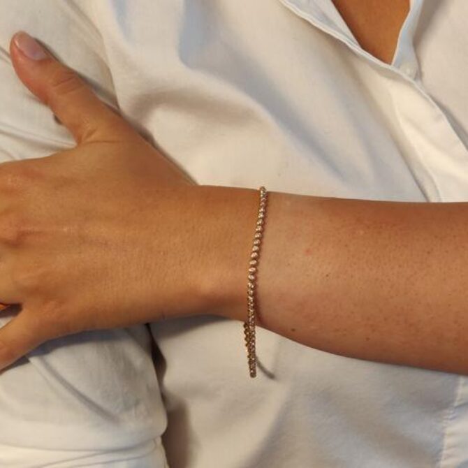 1.00ct 18k rose gold diamond bracelet br010