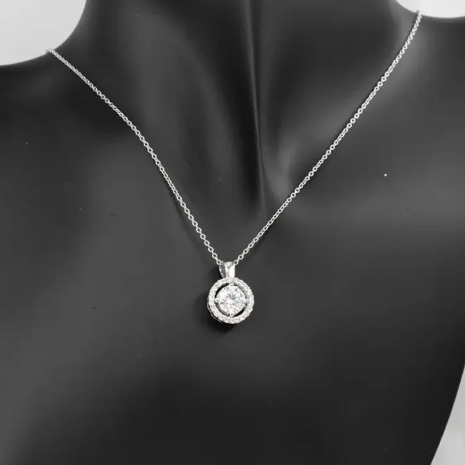 18k diamond and moissanite halo pendant BPN043 Dublin image2