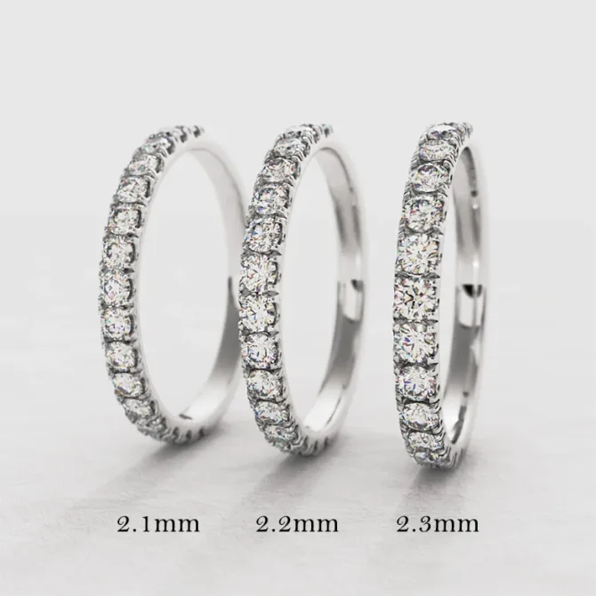 2.1 to 2.3mm claw white gold diamond claw set wedding rings Dublin