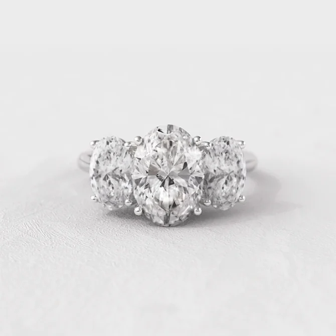 3 oval diamond engagement rings in white gold tr1083