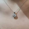 BPN045 18k White Gold Diamond and Moissanite Pendant-2