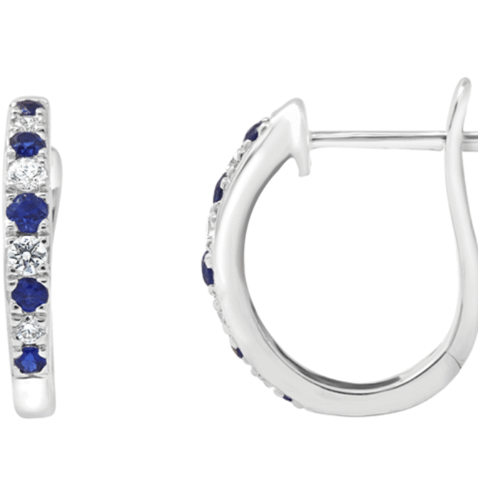 ER008 SAPPHIRE AND DIAMOND STUD EARRINGS