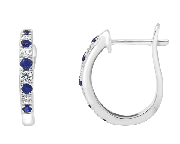 ER008 SAPPHIRE AND DIAMOND STUD EARRINGS