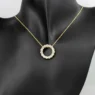 Lab grown circle of life pendant in 18k yellow gold BPN052-1