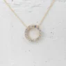 Lab grown circle of life pendant in 18k yellow gold BPN052-2