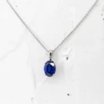 2.50ct Oval Cut Solitaire Sapphire Pendant PN202 - Lab