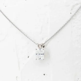 1.50ct Radiant Cut Solitaire Moissanite Pendant PN201 - Lab