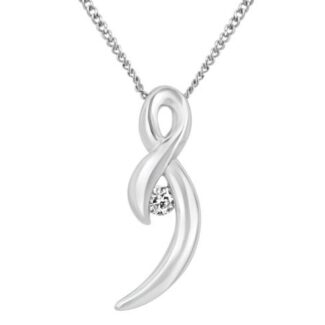 feature image of round cut diamond and 9k white gold pendant necklace pn028