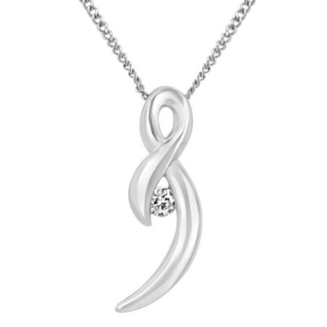 feature image of round cut diamond and 9k white gold pendant necklace pn028