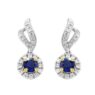 feature image of sapphire and diamond halo earrings er077