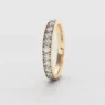 3mm pave set ladies diamond wedding ring yellow gold