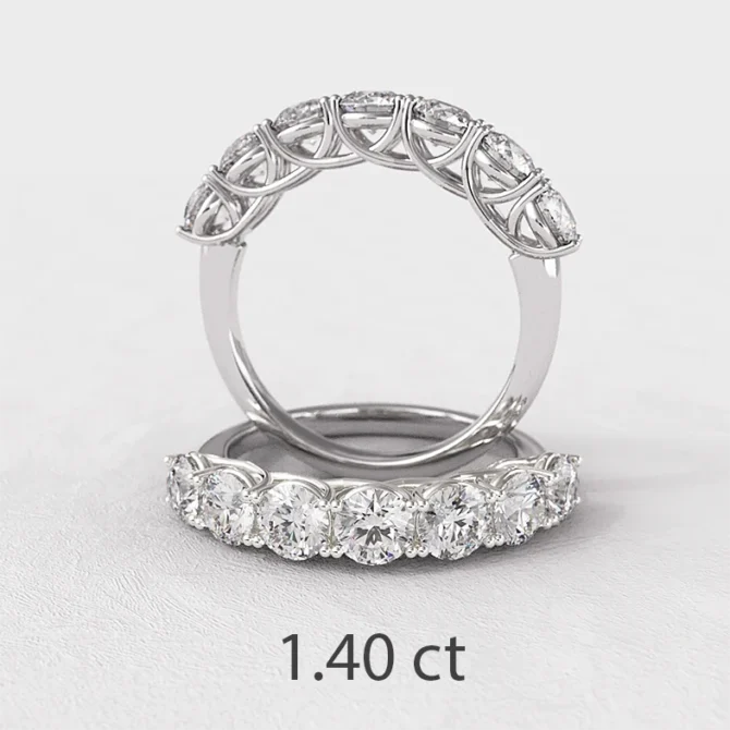 7 stone diamond ring in white gold or platinum made in Dublin Ireland et7001