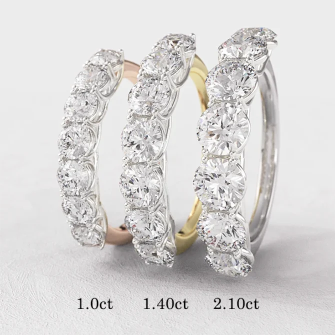 Classic 7 stone diamond rings from Dublin jewellers made in Ireland ET7001 with lab grown diamonds