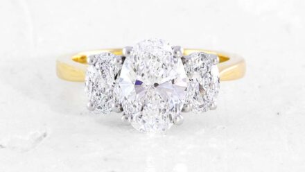 Most Popular Engagement Ring in Cork 2024 9 - Oval Three Stone Yellow Ring