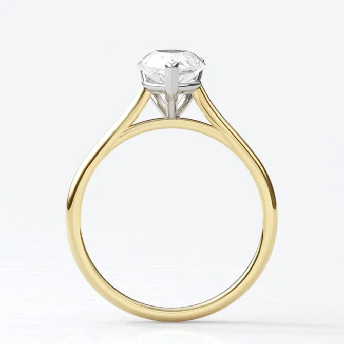 Pear cut solitaire diamond engagement ring made in Dublin SR1094- side view 2
