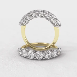 Seven stone diamond ring et7001 in yellow gold - hand made in Ireland
