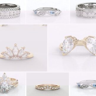 Custom made wedding rings - a selection of 16 custom wedding rings