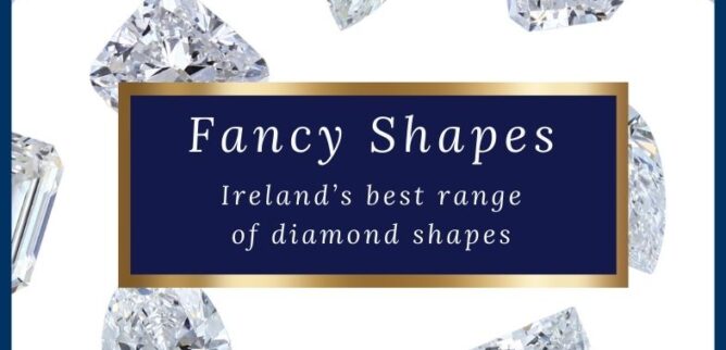 a selection of diamond shapes including round, oval, emerald, radiant, marquise in Dublin Ireland