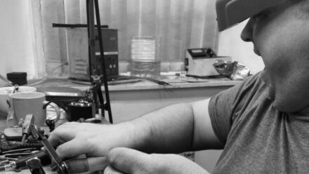 Dublin goldsmith creating an engagement ring