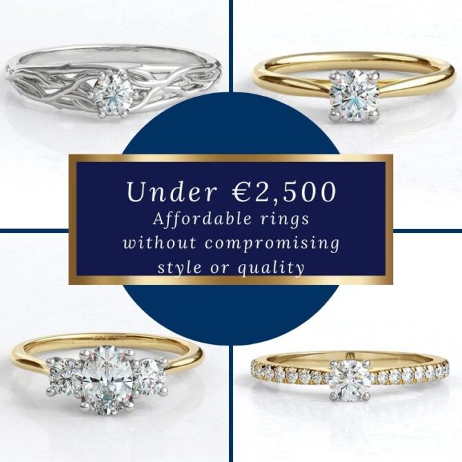a collection of affordable engagement rings hand made in Ireland