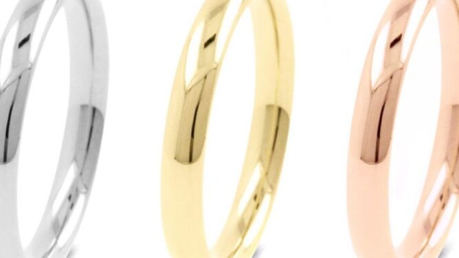 Ladies Plain Wedding Ring Metal Options