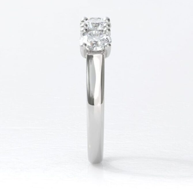 4 Stone Eternity Ring Swooping and Individual Claws side view