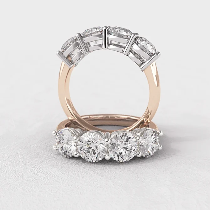 4 stone diamond ring in rose gold et4002