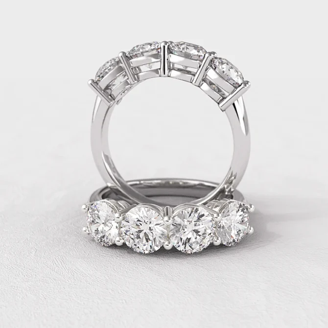 4 stone diamond ring in white gold or platinum et4002
