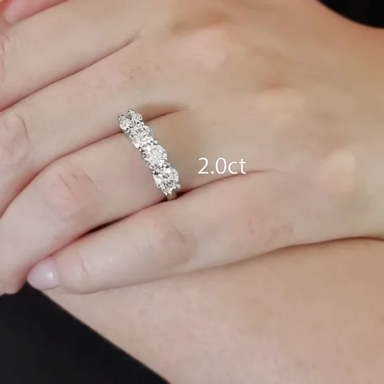 4 stone diamond ring on hand made in Ireland et4002-2.0ct on hand 2