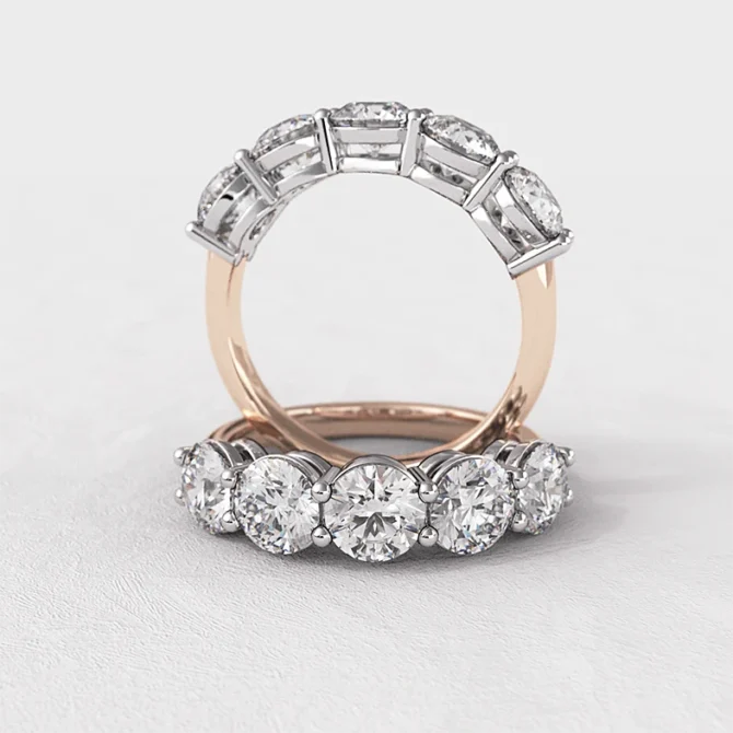 5 stone diamond eternity ring in rose gold made in Ireland et5002