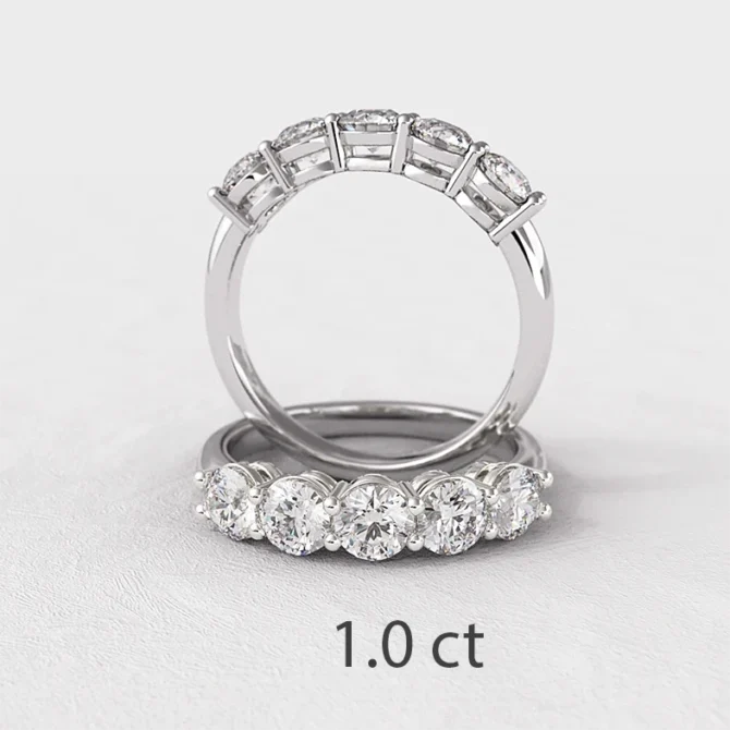 5 stone diamond eternity ring in white gold made in Dublin 1.0ct ET5002
