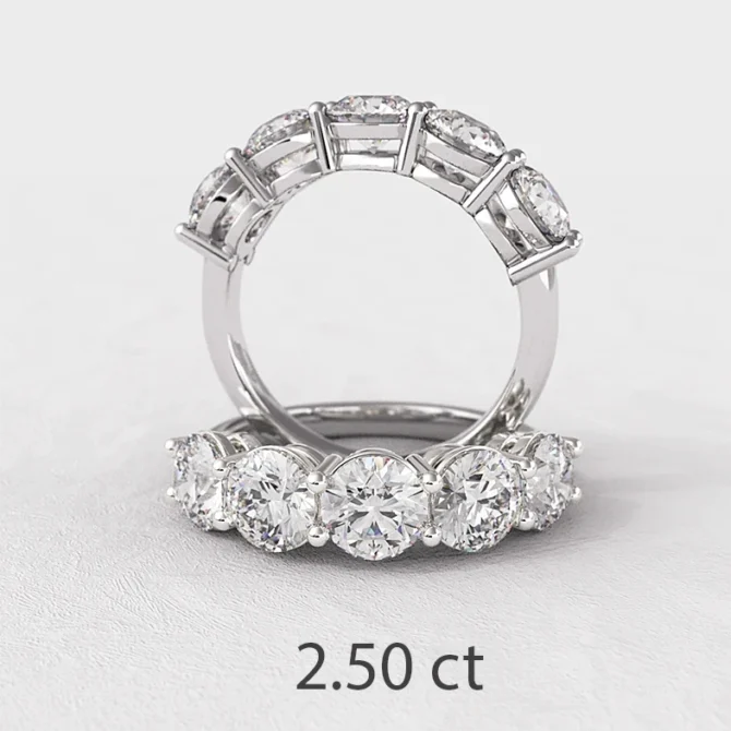 5 stone diamond eternity ring made in Dublin Ireland 2.50ct ET5002