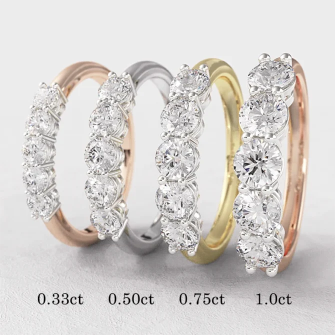 5 stone diamond rings made in Dublin 0.33ct-1.0ct ET5002