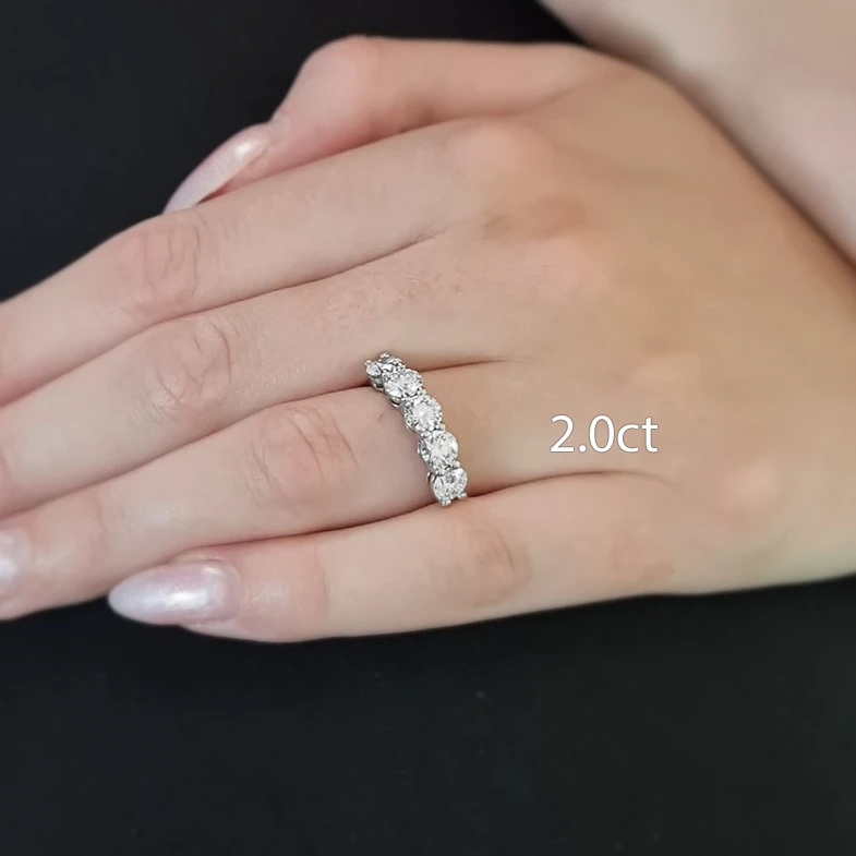 5 stone diamond eternity rings made in Ireland et5002-2.0ct