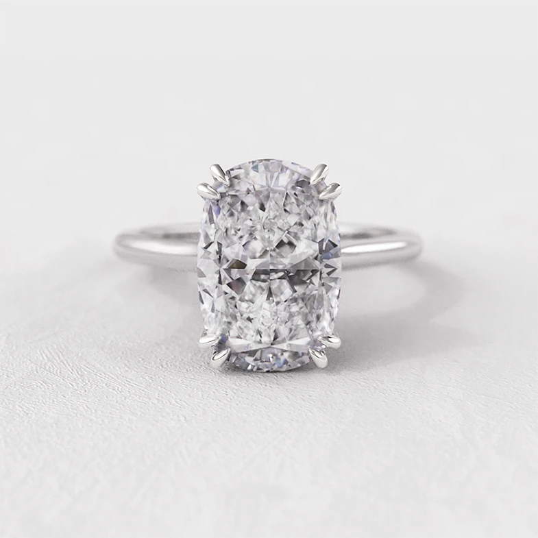 Cushion Cut Solitaire Engagement Ring Bespoke Diamonds - Main Image