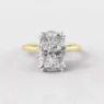 5.0ct Cushion Cut Solitaire Lab Grown Diamond 18k Yellow Gold Engagement Ring