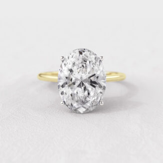 5.0ct Oval Cut Solitaire Lab Grown Diamond 18k Yellow Gold Engagement Ring
