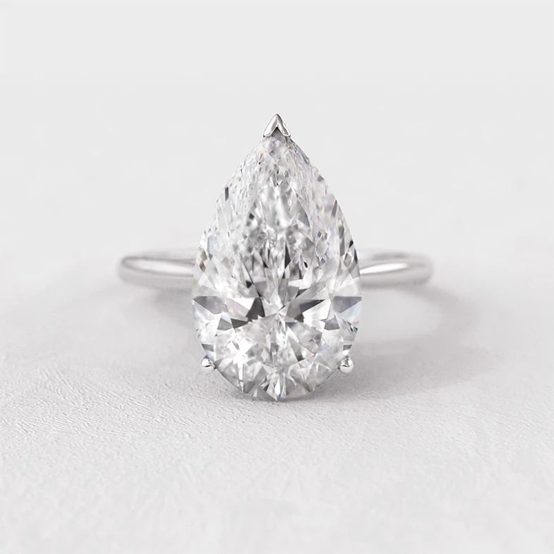 Pear Cut Solitaire Ring Bespoke Diamonds Dublin and