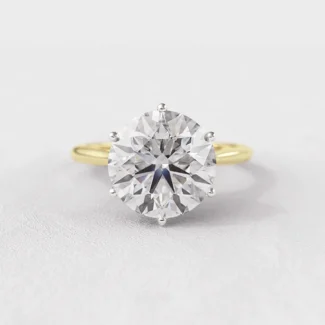 5.0ct Round Solitaire Lab Grown Diamond 18k Yellow Gold Engagement Ring