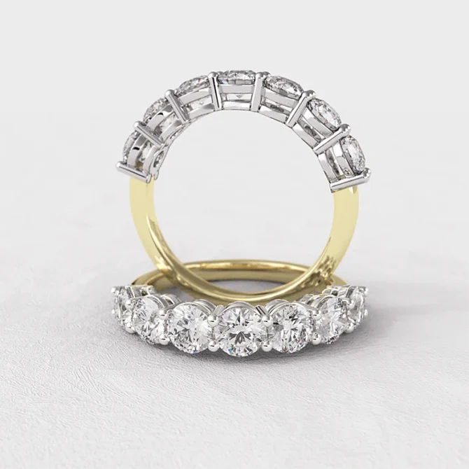 7 stone diamond ring made in Dublin in yellow gold et7003