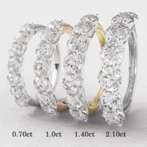 7 stone ring - yellow white and rose gold total made in Dublin Ireland et7002