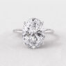 8.0ct Oval Cut Solitaire Lab Grown Diamond 18k White Gold Engagement Ring